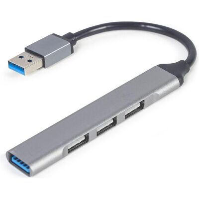 Gembird 4-port USB hub silver (USB-A, 4 Ports), Dockingstation + USB Hub, Silber Gembird 4-port USB hub silver (USB-A, 4 Ports), Dockingstation + USB Hub, Silber