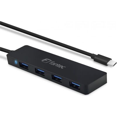 Fantec UMP-4U31-C USB-C 4x USB-A 3.0 HUB (USB-C, 4 Ports), Dockingstation + USB Hub, Schwarz Fantec UMP-4U31-C USB-C 4x USB-A 3.0 HUB (USB-C, 4 Ports), Dockingstation + USB Hub, Schwarz