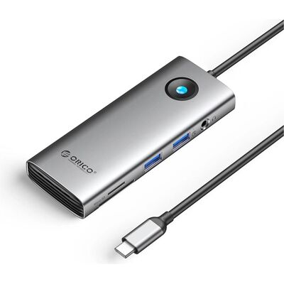 Orico PW11 8-in-1 USB-C Dockingstation (2x USB-A 3.0, 1x USB-C PD) (USB-C, 8 Ports), Dockingstation + USB Hub, Grau Orico PW11 8-in-1 USB-C Dockingstation (2x USB-A 3.0, 1x USB-C PD) (USB-C, 8 Ports), Dockingstation + USB Hub, Grau