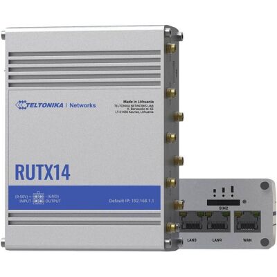 Teltonika LTE-Industrierouter RUTX14, Router, Silber Teltonika LTE-Industrierouter RUTX14, Router, Silber