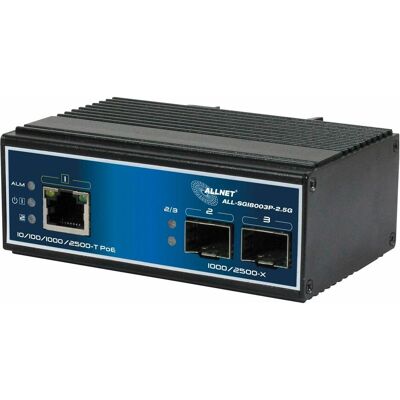 Allnet switch unmanaged industrial 3 port 2.5gigabit 90w / 1x poe bluetooth / 2x sfp 1g/2.5g / lüft (3 Ports), Netzwerk Switch Allnet switch unmanaged industrial 3 port 2.5gigabit 90w / 1x poe bluetooth / 2x sfp 1g/2.5g / lüft (3 Ports), Netzwerk Switch
