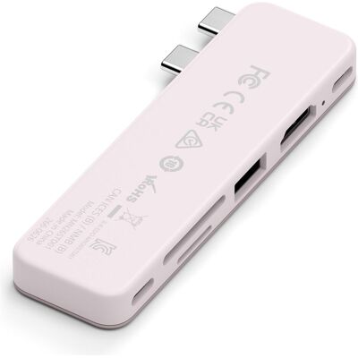 Satechi USB-C Snap Hub Blush (USB-C, 6 Ports), Dockingstation + USB Hub, Gold, Rosa Satechi USB-C Snap Hub Blush (USB-C, 6 Ports), Dockingstation + USB Hub, Gold, Rosa