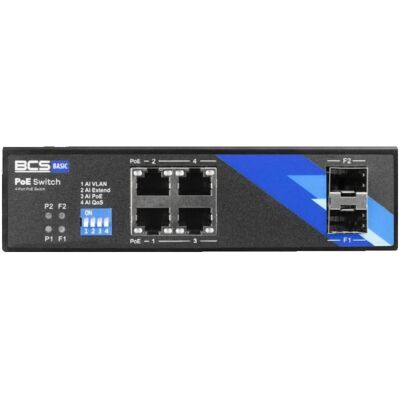 BCS BCS-B-ISP04G-2SFP Industrieller PoE Switch 4 Ports DIN-Schiene 1Gbps mit 2xSFP (4 Ports), Netzwerk Switch, Grau BCS BCS-B-ISP04G-2SFP Industrieller PoE Switch 4 Ports DIN-Schiene 1Gbps mit 2xSFP (4 Ports), Netzwerk Switch, Grau