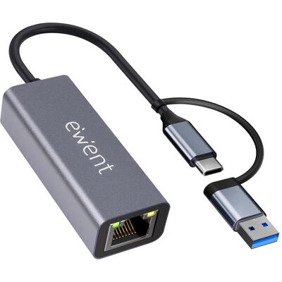 Ewent EW9819 (USB-C, 1 Port), Dockingstation + USB Hub, Grau Ewent EW9819 (USB-C, 1 Port), Dockingstation + USB Hub, Grau