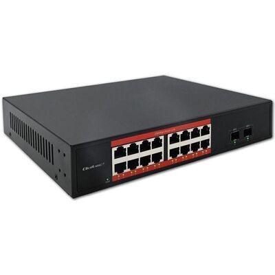 Qoltec Przełącznik sieciowy SWITCH Gigabit Ethernet 16x RJ45 2x SFP 1000 Mb/s (18 Ports), Netzwerk Switch, Schwarz Qoltec Przełącznik sieciowy SWITCH Gigabit Ethernet 16x RJ45 2x SFP 1000 Mb/s (18 Ports), Netzwerk Switch, Schwarz