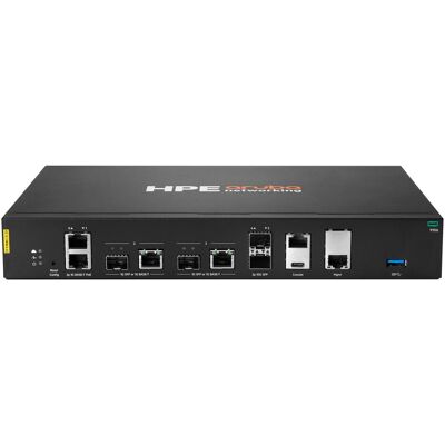 Aruba HPE Networking 9106 RW 2x SFP+ 2x Combo 2x PoE Hybrid Gateway EU en, Router, Schwarz Aruba HPE Networking 9106 RW 2x SFP+ 2x Combo 2x PoE Hybrid Gateway EU en, Router, Schwarz