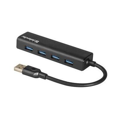 Defender HUB USB 4x USB-A 3.0 (83204) (USB-A, 4 Ports), Dockingstation + USB Hub, Schwarz Defender HUB USB 4x USB-A 3.0 (83204) (USB-A, 4 Ports), Dockingstation + USB Hub, Schwarz