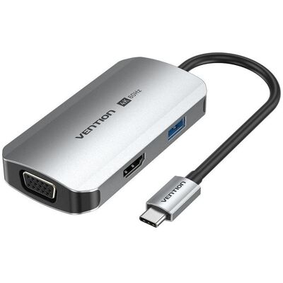 Vention Tqahb (USB-C), Dockingstation + USB Hub, Grau Vention Tqahb (USB-C), Dockingstation + USB Hub, Grau