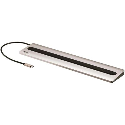 Aten UH3237 Docking Station (USB-C, 8 Ports), Dockingstation + USB Hub, Grau, Schwarz, Gold Aten UH3237 Docking Station (USB-C, 8 Ports), Dockingstation + USB Hub, Grau, Schwarz, Gold
