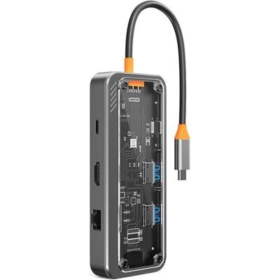 PowerGuard USB-C Hub (USB-C, 8 Ports), Dockingstation + USB Hub, Grau PowerGuard USB-C Hub (USB-C, 8 Ports), Dockingstation + USB Hub, Grau