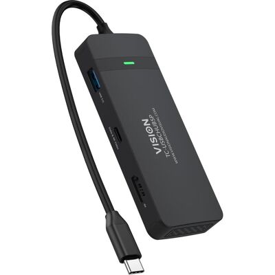 Vision USB-C 5-Port KVM Hub (USB-C, 5 Ports), Dockingstation + USB Hub, Schwarz Vision USB-C 5-Port KVM Hub (USB-C, 5 Ports), Dockingstation + USB Hub, Schwarz