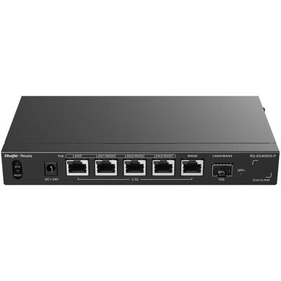 Ruijie RG-EG406XS-P 5-Port (4 PoE/PoE+) 2,5G Cloud Managed Router, Router, Schwarz Ruijie RG-EG406XS-P 5-Port (4 PoE/PoE+) 2,5G Cloud Managed Router, Router, Schwarz