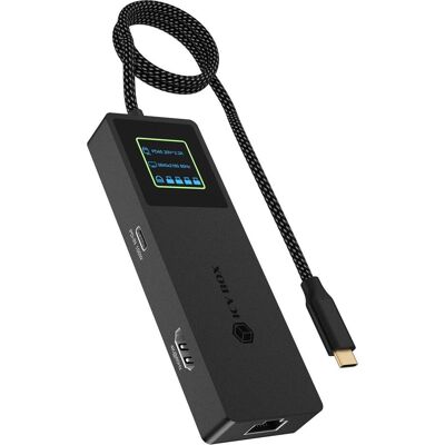 Icy Box Raidsonic Spade Dock 4038, 7-in-1 DockingStation mit LCD-Display (USB-C, 7 Ports), Dockingstation + USB Hub, Schwarz Icy Box Raidsonic Spade Dock 4038, 7-in-1 DockingStation mit LCD-Display (USB-C, 7 Ports), Dockingstation + USB Hub, Schwarz