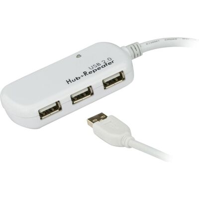 Aten USB 2.0 Extender mit 4-Port Hub (USB-A, 4 Ports), Dockingstation + USB Hub, Grau Aten USB 2.0 Extender mit 4-Port Hub (USB-A, 4 Ports), Dockingstation + USB Hub, Grau