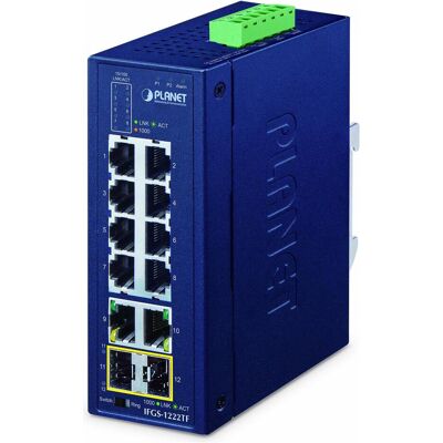 Planet Industrial 8-Port Ring Switch IFGS-1222-TF (8 Ports), Netzwerk Switch Planet Industrial 8-Port Ring Switch IFGS-1222-TF (8 Ports), Netzwerk Switch