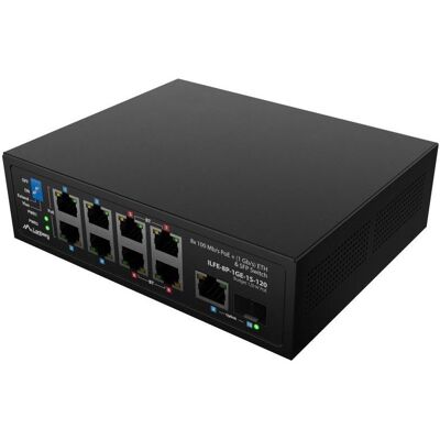 Lanberg switch light industrial POE 4xBT 4xAT SFP+ETH DIN niezarządzalny fast ethernet (9 Ports), Netzwerk Switch, Schwarz Lanberg switch light industrial POE 4xBT 4xAT SFP+ETH DIN niezarządzalny fast ethernet (9 Ports), Netzwerk Switch, Schwarz
