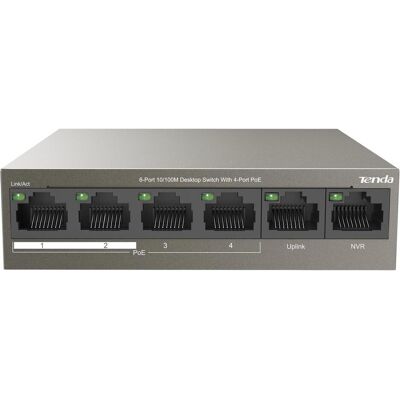 Tenda TEF1106P (6 Ports), Netzwerk Switch, Schwarz Tenda TEF1106P (6 Ports), Netzwerk Switch, Schwarz