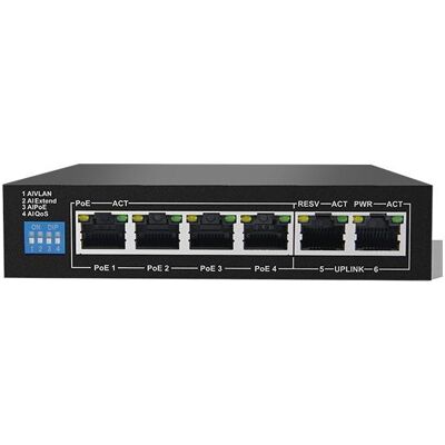 Marke Modell - 6-Port Netzwerk-Switch mit PoE und Uplink Marke Modell - 6-Port Netzwerk-Switch mit PoE und Uplink