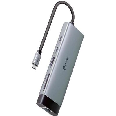 TP-Link USB Type-C 9 in 1 Hub (USB-C, 9 Ports), Dockingstation + USB Hub, Silber TP-Link USB Type-C 9 in 1 Hub (USB-C, 9 Ports), Dockingstation + USB Hub, Silber