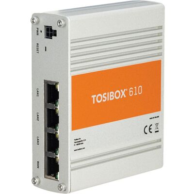 Tosibox 610 WAN, LAN. Throughput 70 Mbit/s. 4 year Perpetual License., Router, Schwarz Tosibox 610 WAN, LAN. Throughput 70 Mbit/s. 4 year Perpetual License., Router, Schwarz