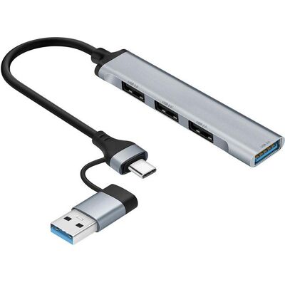 Tracer 47499 Adapter A-4 (USB-A, USB-C, 4 Ports), Dockingstation + USB Hub, Silber Tracer 47499 Adapter A-4 (USB-A, USB-C, 4 Ports), Dockingstation + USB Hub, Silber