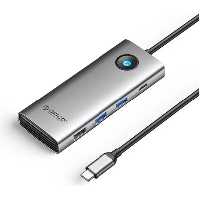 Orico PW11 8-in-1 USB-C Dockingstation, 2x USB-A 3.0, 1x USB-A 2.0 (USB-C, 8 Ports), Dockingstation + USB Hub, Grau Orico PW11 8-in-1 USB-C Dockingstation, 2x USB-A 3.0, 1x USB-A 2.0 (USB-C, 8 Ports), Dockingstation + USB Hub, Grau