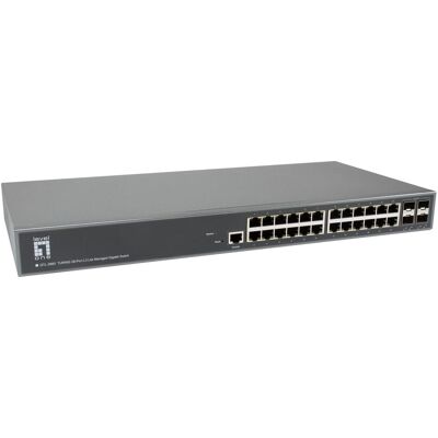 LevelOne Switch 24xGE/4x10GSFP+ TURING Managed L3 1Gbps (28 Ports), Netzwerk Switch, Grau LevelOne Switch 24xGE/4x10GSFP+ TURING Managed L3 1Gbps (28 Ports), Netzwerk Switch, Grau