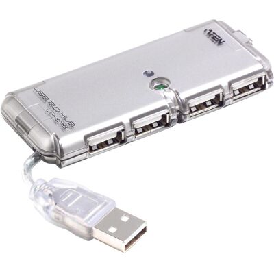 Aten UH275 (USB-A, 4 Ports), Dockingstation + USB Hub, Silber Aten UH275 (USB-A, 4 Ports), Dockingstation + USB Hub, Silber