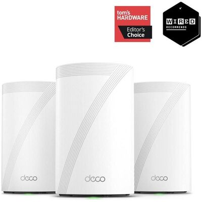 TP-Link Deco BE68 Tri-Band Mesh WiFi 7 System, 14 Gbit/s, 3er-Set, Router, Weiss TP-Link Deco BE68 Tri-Band Mesh WiFi 7 System, 14 Gbit/s, 3er-Set, Router, Weiss