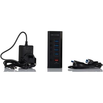 RS PRO USB 3.0 USB-Hub, 1 USB Ports, USB A, Netzs (USB-B, 5 Ports), Dockingstation + USB Hub, Schwarz RS PRO USB 3.0 USB-Hub, 1 USB Ports, USB A, Netzs (USB-B, 5 Ports), Dockingstation + USB Hub, Schwarz