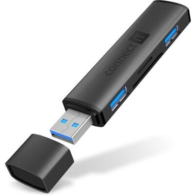 Connect IT COMPACT 4in1 grau / SD-Kartenleser / 2x USB-A (USB-A, 4 Ports), Dockingstation + USB Hub, Grau Connect IT COMPACT 4in1 grau / SD-Kartenleser / 2x USB-A (USB-A, 4 Ports), Dockingstation + USB Hub, Grau