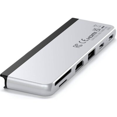 Satechi Dual USB-C Hub (USB-C, 6 Ports), Dockingstation + USB Hub, Silber Satechi Dual USB-C Hub (USB-C, 6 Ports), Dockingstation + USB Hub, Silber