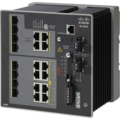 Cisco Systems IE 4000 4 X SFP 100M WITH (12 Ports), Netzwerk Switch, Schwarz Cisco Systems IE 4000 4 X SFP 100M WITH (12 Ports), Netzwerk Switch, Schwarz