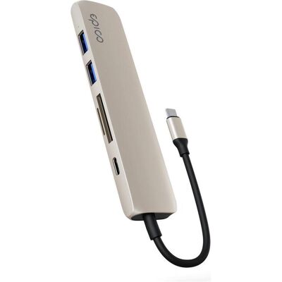 Epico 9915112100094 (USB-C, 4 Ports), Dockingstation + USB Hub, Beige Epico 9915112100094 (USB-C, 4 Ports), Dockingstation + USB Hub, Beige