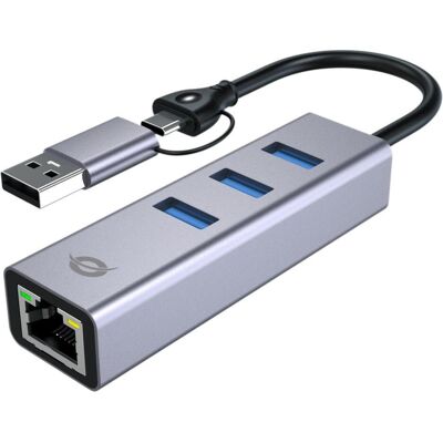 Conceptronic Adapter USB-C->3xUSB-A3.2 5Gbs (USB-A, USB-C, 3 Ports), Dockingstation + USB Hub, Grau Conceptronic Adapter USB-C->3xUSB-A3.2 5Gbs (USB-A, USB-C, 3 Ports), Dockingstation + USB Hub, Grau