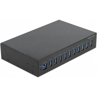 Delock USB 3.2 Hub (USB-B, 10 Ports), Dockingstation + USB Hub, Schwarz Delock USB 3.2 Hub (USB-B, 10 Ports), Dockingstation + USB Hub, Schwarz
