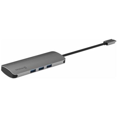 Swissten USB-C HUB 6-IN-1 (USB-C PD, 3x USB 3.0, SD, MICRO SD) Aluminium (USB-C, 6 Ports), Dockingstation + USB Hub, Grau Swissten USB-C HUB 6-IN-1 (USB-C PD, 3x USB 3.0, SD, MICRO SD) Aluminium (USB-C, 6 Ports), Dockingstation + USB Hub, Grau