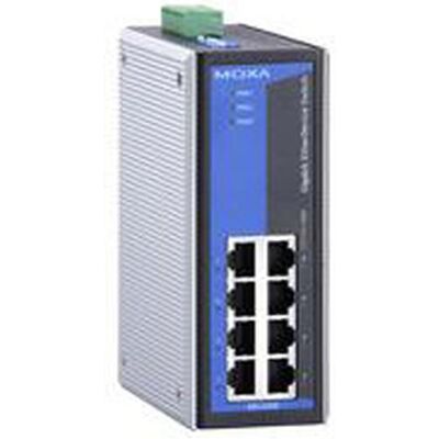 Moxa Industrial Unmanaged Ethernets (8 Ports), Netzwerk Switch, Schwarz Moxa Industrial Unmanaged Ethernets (8 Ports), Netzwerk Switch, Schwarz