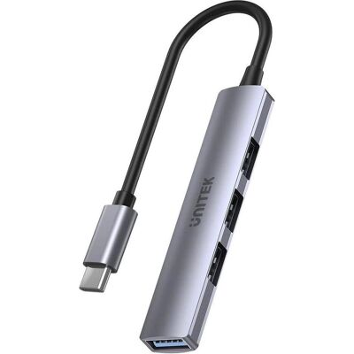 Unitek International HUB USB-C (USB-C, 4 Ports), Dockingstation + USB Hub, Grau Unitek International HUB USB-C (USB-C, 4 Ports), Dockingstation + USB Hub, Grau