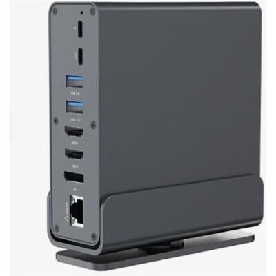 Gembird Dock station Dokstacija USB Type-CF 15-in-1 multi-port adapter (USB-C, 15 Ports), Dockingstation + USB Hub, Grau Gembird Dock station Dokstacija USB Type-CF 15-in-1 multi-port adapter (USB-C, 15 Ports), Dockingstation + USB Hub, Grau