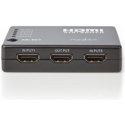 Nedis HDMI T Schalter 5-Port Port(s) 5X HDMIT Eingang 1x HDMIT Ausgang 1080p 3.4 Gbps ABS Schwarz, Switch Box Nedis HDMI T Schalter 5-Port Port(s) 5X HDMIT Eingang 1x HDMIT Ausgang 1080p 3.4 Gbps ABS Schwarz, Switch Box