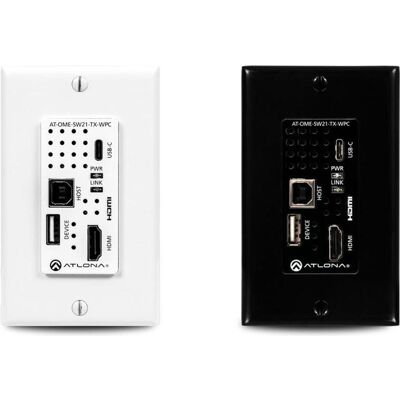 Atlona Wallplate HDBaseT transmitter for HDMI and USB-C with USB hub, Switch Box Atlona Wallplate HDBaseT transmitter for HDMI and USB-C with USB hub, Switch Box