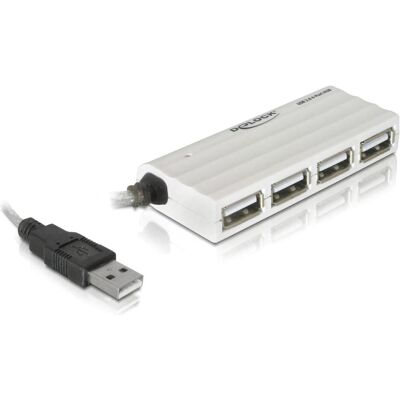 Delock extern ZSlimZ (USB-A, 4 Ports), Dockingstation + USB Hub, Weiss Delock extern ZSlimZ (USB-A, 4 Ports), Dockingstation + USB Hub, Weiss