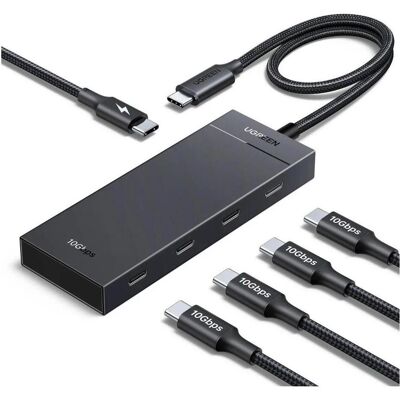 Ugreen CM806 (USB-C, 5 Ports), Dockingstation + USB Hub, Schwarz Ugreen CM806 (USB-C, 5 Ports), Dockingstation + USB Hub, Schwarz