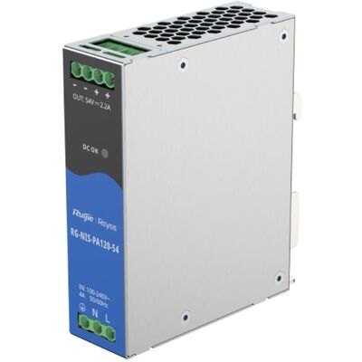 Ruijie Reyee RG-NIS-PA120-54 Industrial switch Netzteil, Netzwerk Switch, Blau, Silber, Schwarz Ruijie Reyee RG-NIS-PA120-54 Industrial switch Netzteil, Netzwerk Switch, Blau, Silber, Schwarz