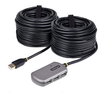 StarTech COM USB Extender Hub 24m USB 2.0 Extension Cable w/ 4-Port USB-A Hub Active/Bus Powered USB (USB-A, 4 Ports), Dockingstation + USB Hub, Schwarz, Silber StarTech COM USB Extender Hub 24m USB 2.0 Extension Cable w/ 4-Port USB-A Hub Active/Bus Powered USB (USB-A, 4 Ports), Dockingstation + USB Hub, Schwarz, Silber