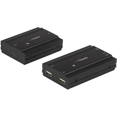 StarTech com 4 Port USB 2.0 Extender-Hub über ein einzelnes CAT5e/CAT6 Ethernet Kabel (RJ45) - 100 m (USB-A, 4 Ports), Dockingstation + USB Hub, Schwarz StarTech com 4 Port USB 2.0 Extender-Hub über ein einzelnes CAT5e/CAT6 Ethernet Kabel (RJ45) - 100 m (USB-A, 4 Ports), Dockingstation + USB Hub, Schwarz