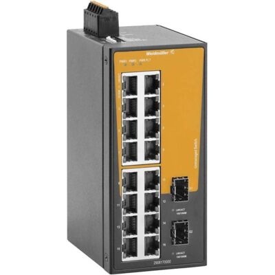 Weidmüller Netzwerk-Switch unmanaged (16 Ports), Netzwerk Switch, Schwarz Weidmüller Netzwerk-Switch unmanaged (16 Ports), Netzwerk Switch, Schwarz