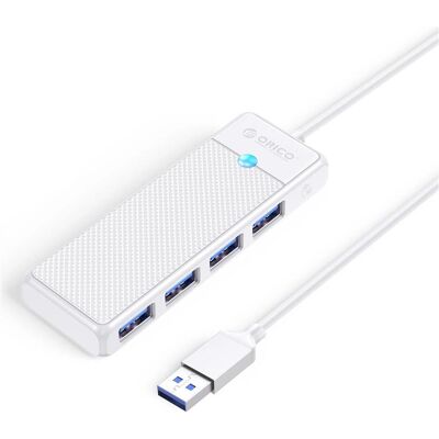 Orico HUB USB Hub USB PAPW4A-U3 4-portowy 4x USB-A 3.0 0,15 m - biały (USB-A, 4 Ports), Dockingstation + USB Hub, Weiss Orico HUB USB Hub USB PAPW4A-U3 4-portowy 4x USB-A 3.0 0,15 m - biały (USB-A, 4 Ports), Dockingstation + USB Hub, Weiss