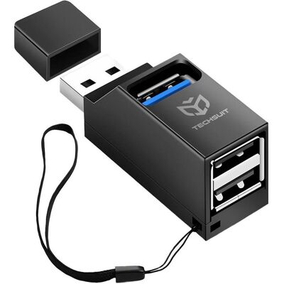 Techsuit - Docking Station EchoLink 3 in 1 (H11) - USB to 2x USB 2.0, 1x USB 3.0 - Black (3 Ports), Dockingstation + USB Hub, Schwarz Techsuit - Docking Station EchoLink 3 in 1 (H11) - USB to 2x USB 2.0, 1x USB 3.0 - Black (3 Ports), Dockingstation + USB Hub, Schwarz